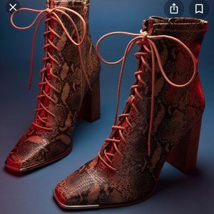 Steve Madden Franny Snake Skin Booties